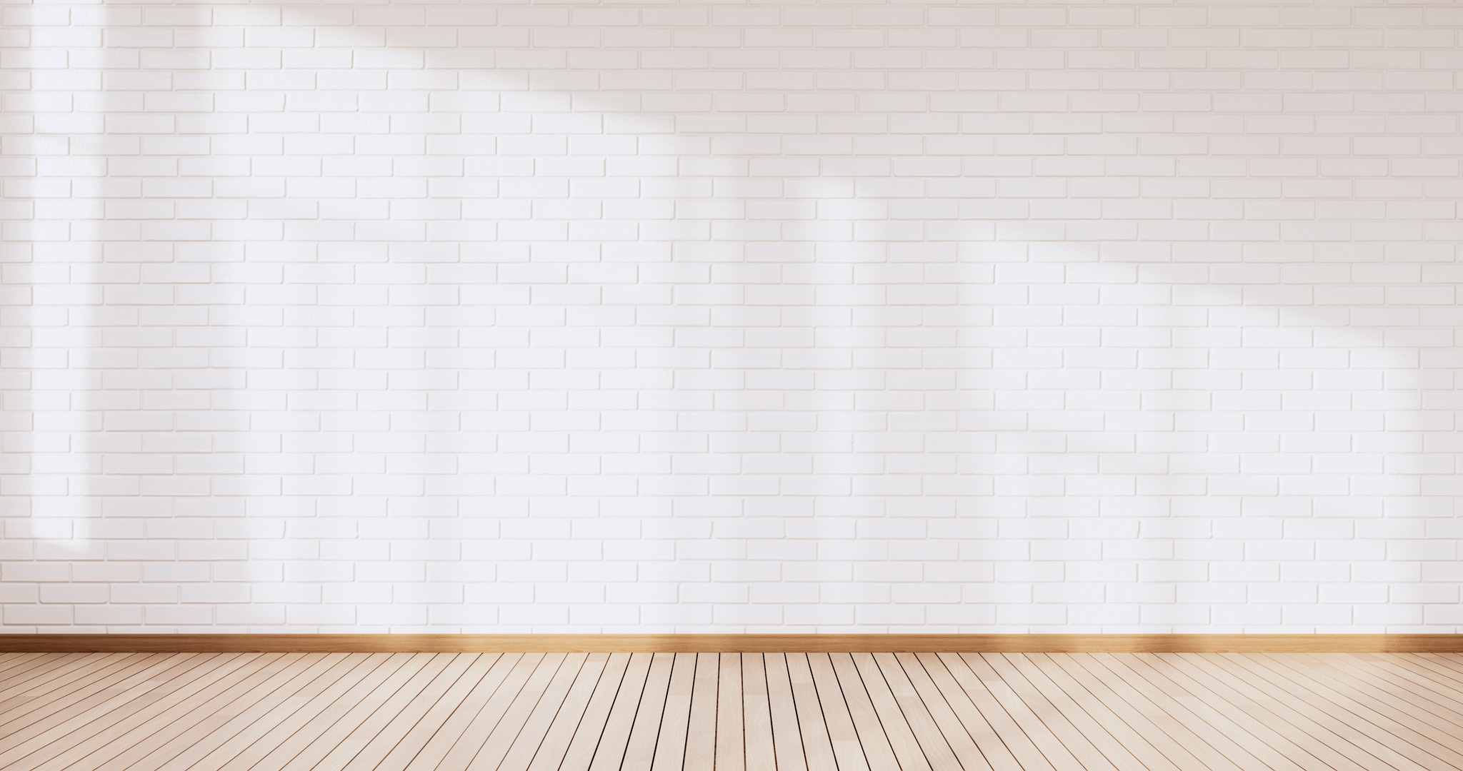 Empty Loft Style with White Brick Design Loft Style.3D Rendering